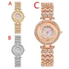 Orologi da polso Orologio elegante da donna Quadrante pieno di diamanti Cassa con cinturino in lega Orologi eleganti senza batterie Orologio marroneOrologi da polso