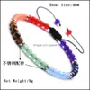 DEDED 12 PC/Set Natural 4mm 7 Chakra Beads Weaving Bracelet Higds for Men Women Handmade Yoga Jewelry Drop Drop Bracelets DHXPB