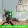 Датчики Mileseey Laser Level 5/5/12 Линии 3D красный/зеленый перезаряжаемая калибровочная выравнивание вертикальное перекрестное выравнивание с штативом для дома 230227