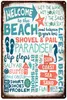 Plaque de signe en étain de plage, plaque en métal d'été, plaque en métal vintage, décoration murale de plage, bar, maison, bord de mer, plaque personnalisée décorative, taille 30 x 20 cm w02