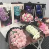 18 -stcs creatieve geurende kunstmatige soap bloemen roze boeket geschenkdoos simulatie rose valentijnsdag verjaardag cadeau decor