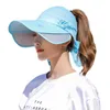 Wide Brim Hats Women's Sun Hat Cycling Breathable Visor Caps Female Scalable Brim Empty Top Baseball Cap Wide Brim Cap UV Protection Beach Hats G230227