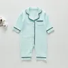 Overalls Baby-Strampler Jungen Mädchen Schlaf-Spiel-Pyjama 100 % Bio-Baumwolle Langarm-Overall Button-Down-Born-Schlafanzug Pjs 230228