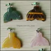 Charms gesneden vis walvisstaart diverse natuursteen kristallen hangers voor kettingaccessoires sieraden maken drop levering bevindingen dhm43