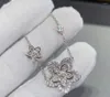 Ожерелья с подвесками, элегантное ожерелье с хрустальным цветком, стерлинговое серебро 925 пробы с цирконом, свадебные ювелирные изделия, женское колье-цепочка с одним бриллиантом