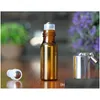 Perfume Bottle 5Ml Amber Empty Glass Pendant Sample Per With Steel Roller Ball Vials Small Promotion Oil Drop Delivery Health Beauty Dhhby