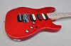 La chitarra elettrica rossa con paletta inversa, tastiera in acero Floyd Rose, può essere personalizzata su richiesta