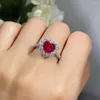 Bagues de cluster WPB S925 Sterling Argent Zircon Diamant Coeur Bague Dames Sparkling High Carbon Luxe Bijoux Cadeau Fête Bal