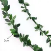 Dekorativa blommor 7.5 m silkegarland grönt blad järntråd konstgjord blommor vinrankan för bröllop bil dekoration diy krans n1z3