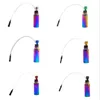 Metal aluminum water pipe ice blue dazzling color glass filter pipe portable cleaning small water bottle