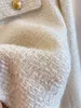 Kvinnors jackor franska ull tweed coat mode höjning guld knapp kort smal temperament vår och höst koreanska rockar kvinnor jacka 230228