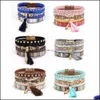 Pulsera de cuero de tenis Pulsera de piedra natural Druzy Mti Cuerda Brazalete Cierre magnético Joyería hecha a mano Mujer Chica Entrega de gota Bracel Dhbmo