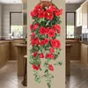 Dekorativa blommor Artificial Rose Fake Hanging Plant Wall Home Balcony Basket Decor Pack of 2