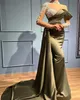 Evening Dresses Plus Size New Prom Party Gown Formal Mermaid Long Sleeve Beaded Satin Illusion Floor-Length Custom High Neck Trumpet Crystal