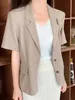 Blazer da donna Blazer Vonda Eleganti Office Donne 2023 Coatti a maniche corte estiva Pulsante Casualmente Casual Solido Fashion Oversize 230228