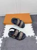 Сандалии детские сандалии черные хаки для мальчиков и девочек-дизайнеров жирных пляжных тапочек размером 21-28 T230228