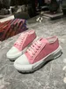 Luxe designer ploeg schoenen low-top denim sneakers wit blauw roze high-top heren en dames veterprint sneaker