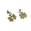 Créateurs de mode 925 boucles d'oreilles pour femmes boucles d'oreilles en argent plaqué cristal 18 carats bijoux pour fête de luxe ont une boucle d'oreille à la mode petite lettre en or
