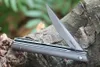 1st M6701 Flipper Folding Knife D2 Stone Wash Blade CNC G10/ Carbon Fiber/ TC4 Titanium Alloy Handle Ball Bearing Fast Open Outy Outdoor EDC Knives