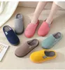 Slippers New Women Men Fashion Cotton Slippers Suede Home Indoor Warm Couple Plush AntiSlip Thick Bottom Autumn Winter Shoes Bedroom Z0215