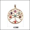 Pendant Necklaces Gold Plated Sterling Sier Celtic Knot Trinty Tree Of Life Seven 7 Chakras Necklace Alloy Inlaid Gem 18 Inches Drop Dhtdr