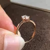 Cluster Rings AU417 Rose Gold Women Wedding Anniversary Engagement Party Ring 1 2 3 4 5 Oval Moissanite Diamond Classic Trendycluster