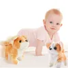 Plush Dolls 18CM Perro Peluche Robot Puppy Plush Toys Interactive Cute Dog Robot Funny Wagging Shaking Birthday Dancing Toys for Kid and Dog 230227