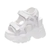 Sandals Hook&Loop Platform Summer Fashion White Casual Chunky Shoes For Women Black Comfot High Heel LadiesSandals