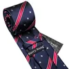 Neck Ties New Fashion Men Tie Brooch Set Red Striped Silk Jacquard Tie Necktie Handkerchief Cravat for Wedding Party Barrywang LS5213 J230227