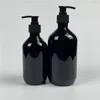 収納ボトル300ml 500ml x 20ブラックペットローションポンプボトルプラスチック化粧品コンテナ空のシャンプー亜ボトリングシャワージェルが肥厚