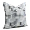 Pillow High Precision Gradient Silver Grey Jacquard Case Sofa Bed Home Car Decor Light Luxury Cover 30x50/45x45/50x50CM