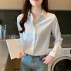 Blouses shirts voor dames lente damesoverhemden satijnen blouse voor vrouwen lange mouw shirt zijden wit shirt ol vrouw stevige blouses pullover dames tops 230228