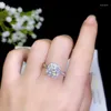 Cluster Rings Moissanite 925 Silver Fashion Design Strong Fire Color Diamond High Hardness 1Ct Stone