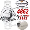 EAST bv4862 Unisex Mens Womens Watch 38mm A2892 Automatic Super Ceramic Case White Dial Number Markers Ceramic Bracelet 2023 Super Edition eternity Fashion Watches