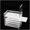 Other Makeup 5 Layers Acrylic Eyelash Storage Box Display Container Eyelashes Glue Pallet Holder Case Grafting Transparent Drop Deli Dhgzr