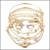 Urok bransoletki bransoletka 6 -kurwa Zestaw kompas złamany turkusowy VSHAPAPAD MIŁOŚĆ STOKOWANY Prezent Modna biżuteria projektowa dla kobiet grils dhnru