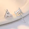 Orecchini a lobo Argento sterling Gioielleria raffinata Zirconia Geometria Triangolo per le donne Brincos De Prata S-E210StudStud