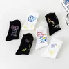 Men's Socks New Hip Hop Letter Graffiti Long Socks Cotton Harajuku Black White Funny Fashion Skateboard Cool Soft Men Women Socks Z0227