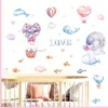 Stickers Muraux Coeur Ballon À Air Baleine Autocollant Décor Ramantic Décoration De Mariage Bébé Chambre Sticker Papier Peint Art Affiche Pépinière Murale