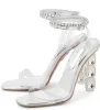 Women sandal Aura Sandal 105mm high heel luxury brand design shoes creators lab embellished satin sandals with box 35-42