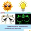 Temporary Meredmore 8Sets Noctilucent Face Gems Body Stickers Glow In The Dark Luminous Jewels Fluorescent Crystals R Dhmbc