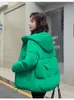 Misturas de lã feminina Parkas de mistura de lã feminina 2023 jaqueta de inverno casual grosso quente casaco com capuz roupas femininas outwear jaqueta bomber solta para meninas 230227