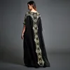 Roupas étnicas Salia longa Robe muçulmano do Oriente Médio Europeu e Americano Desejo Seas à beira do feriado de férias Impressa vestido de chiffon preto vestidos árabes