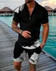 Men's Tracksuits Men's business casual 3D printing high-quality fashionable summer men's wear Z0224