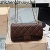Designer Shoulder Bags French Womens Lambskin Classic Mood Flap Bags With Gold Meatal Leather Strap Chain fashion bag