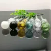 Raucherzubehör Direktbefeuerter Topf aus Glas mit mehreren Schraubendrähten Glasbongs Ölbrennerpfeifen Wasserpfeifen Bohrinseln