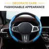 New 2 Halves Car Steering Wheel Cover 38cm 15inch Carbon Black Pink Blue Fiber Silicone Universal Steering Wheel Booster Cover Anti-Skid Accessories