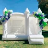 Commercial White Wedding Bounce House With Turret Top Inflatable Bouncy Castle Slide Combo Jumping Bouncer For Kids And Adults