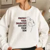 Dames Tweedelige broek Bescherm je dochter opleiden zoon sweatshirt feministische sweatshirts vrouwen empowerment hoodie Ruth Bader Ginsburg pullover top 230227