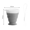 Mugs 200Ml Silicone Folding Glass Camping Mug Portable Coffee Cup Outdoor Water Bottle Drinkware
